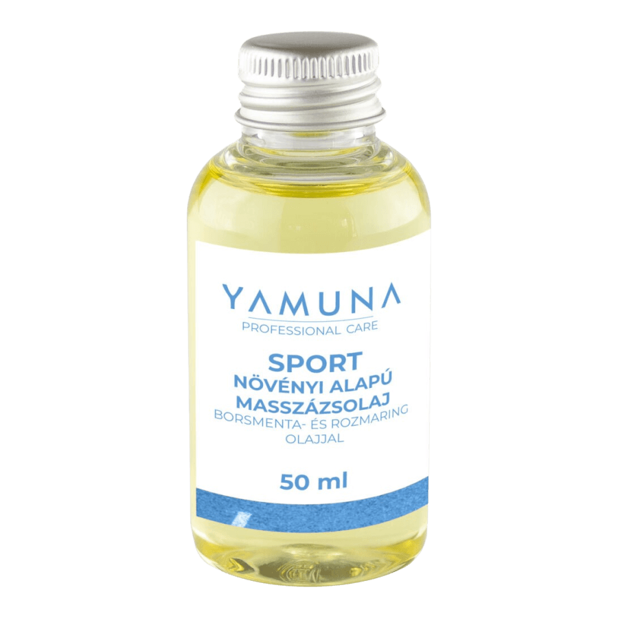Sport növényi alapú masszázsolaj borsmenta és rozmaring olajjal - 50ml - színezék-, parabén- és paraffin mentes