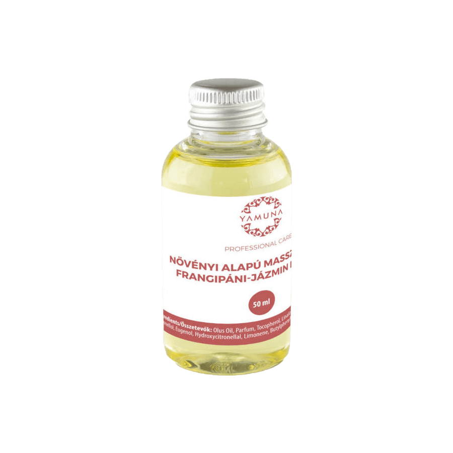 Frangipáni-Jázmin növényi alapú masszázsolaj - 50ml - színezék-, parabén- és paraffin mentes